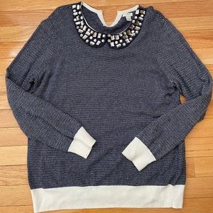 J. Crew jeweled Peter Pan collared sweater